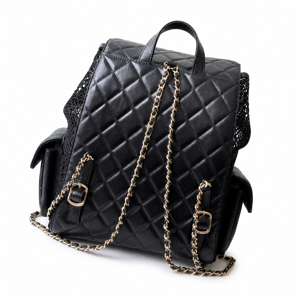 Chanel Quilted Backpack with Adjustable Chain Straps