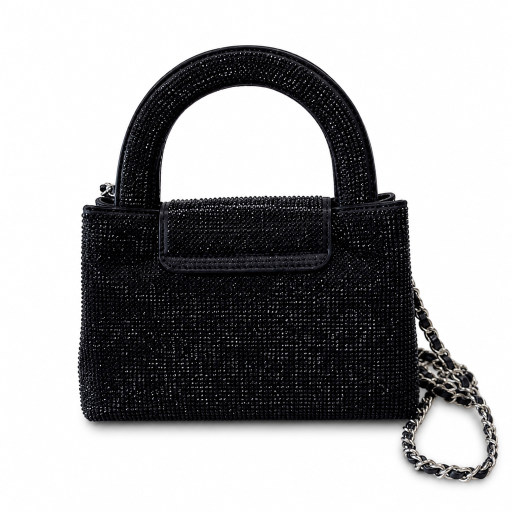 Chanel Black Rhinestone Top Handle Bag