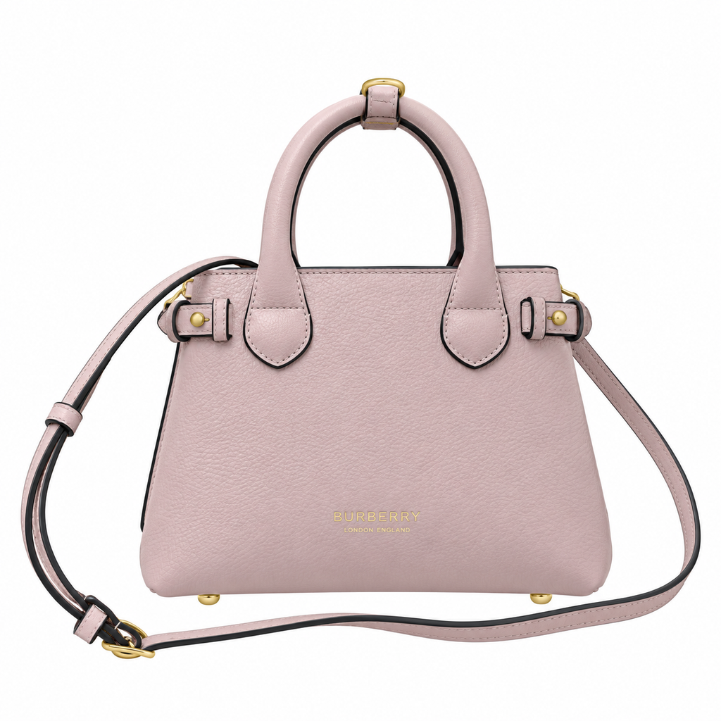 Burberry Pink Leather Top Handle Bag