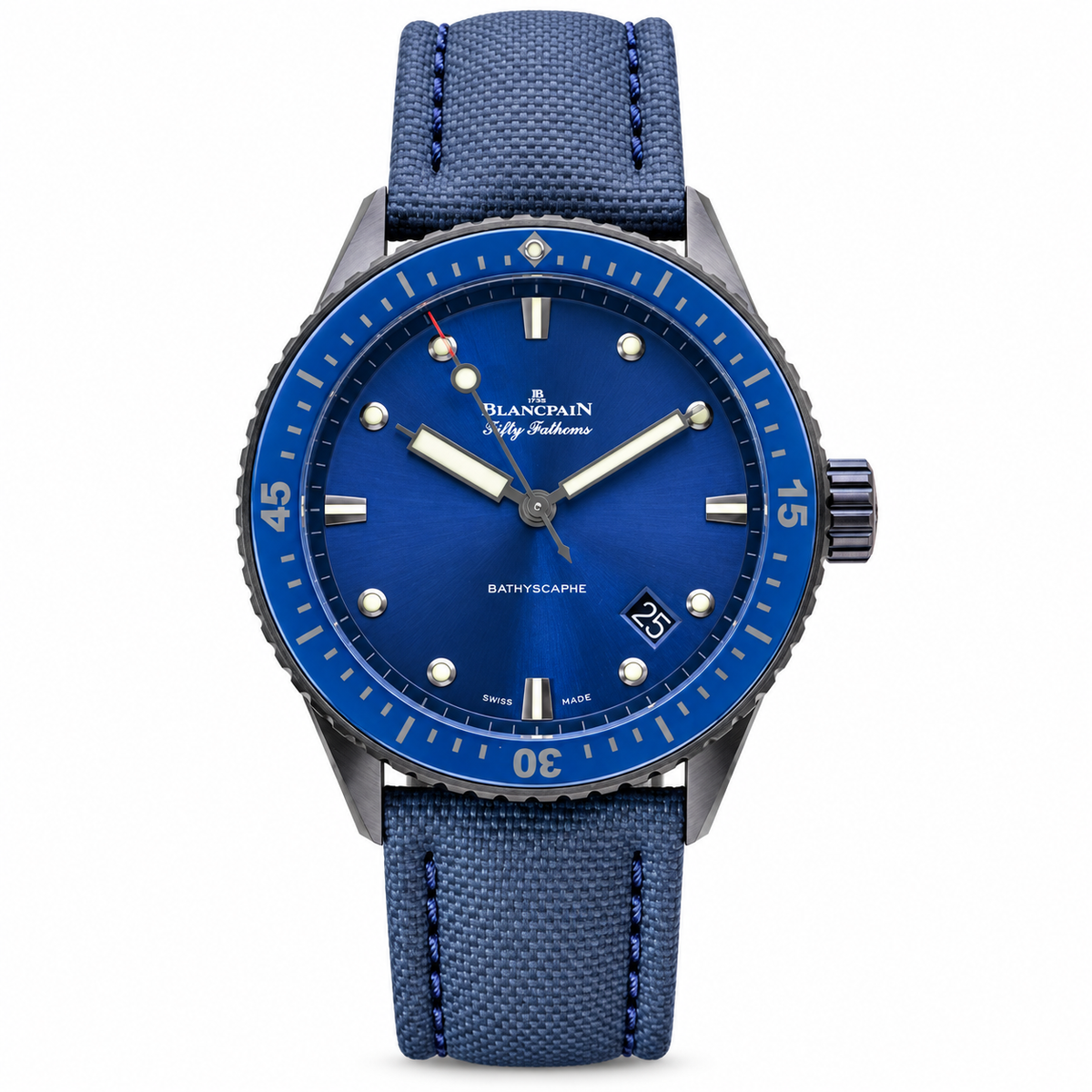 Blancpain Fifty Fathoms Bathyscaphe – Ocean Commitment Blue DLC Ceramic Bezel Swiss Automatic