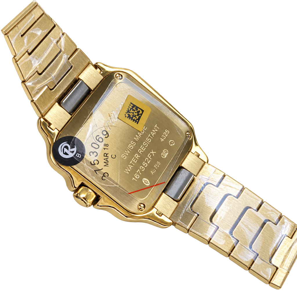 Cartier Santos Medium Yellow Gold White Dial Automatic Gold Bracelet Watch – KDY