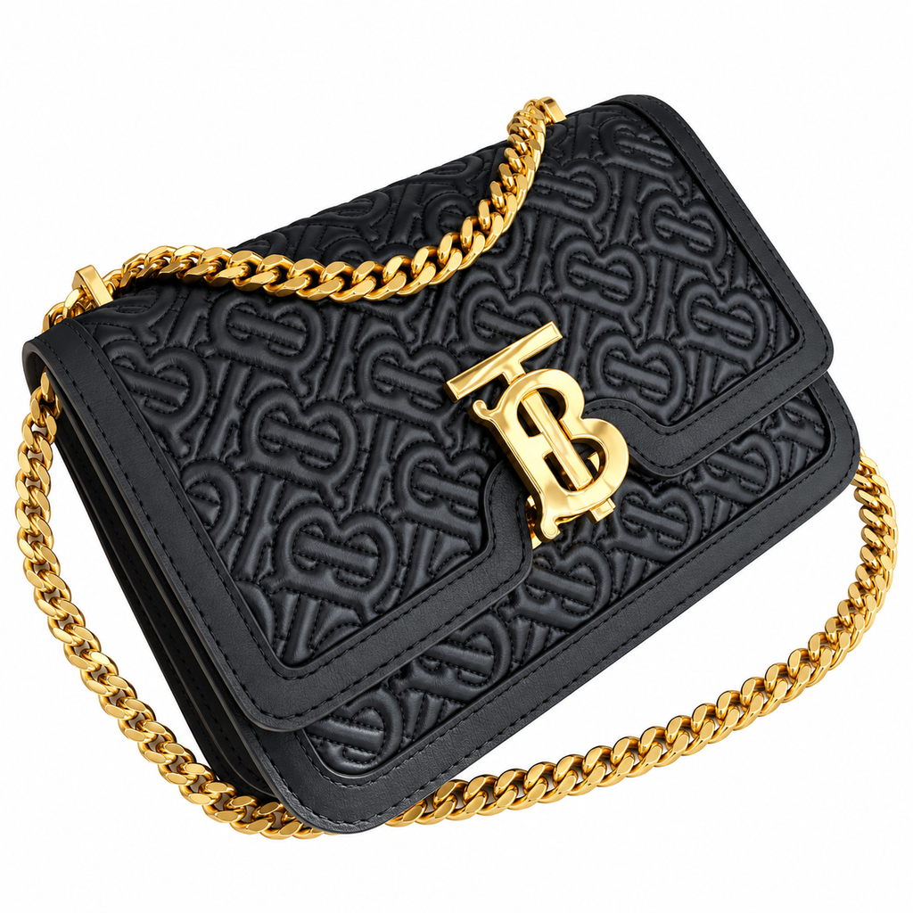 Burberry Black Monogram Chain Shoulder Bag