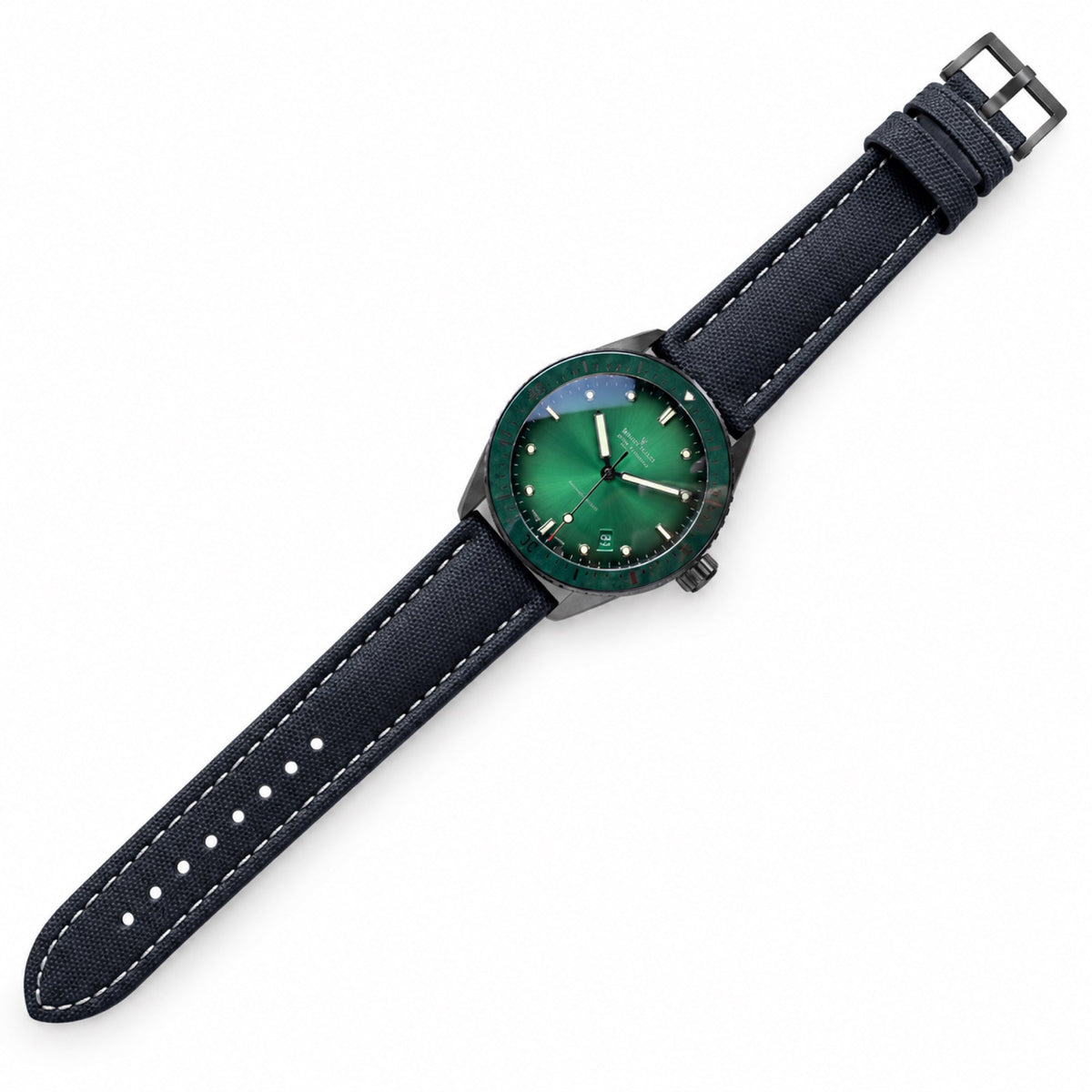Blancpain Fifty Fathoms Bathyscaphe Green Dial Date Steel Dive Watch