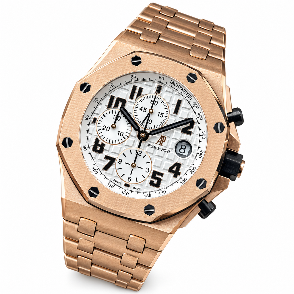 Audemars Piguet Royal Oak Offshore Chronograph Rose Gold White Dial