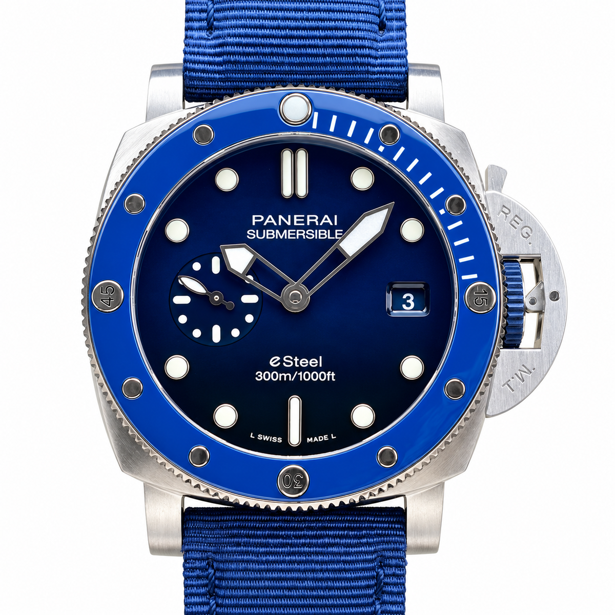 Panerai Luminor Due Automatic 42mm Men's Steel Watch Blue Dial