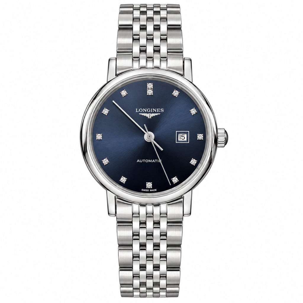 Longines Elegant Collection – Blue Diamond Dial Steel Bracelet Ladies