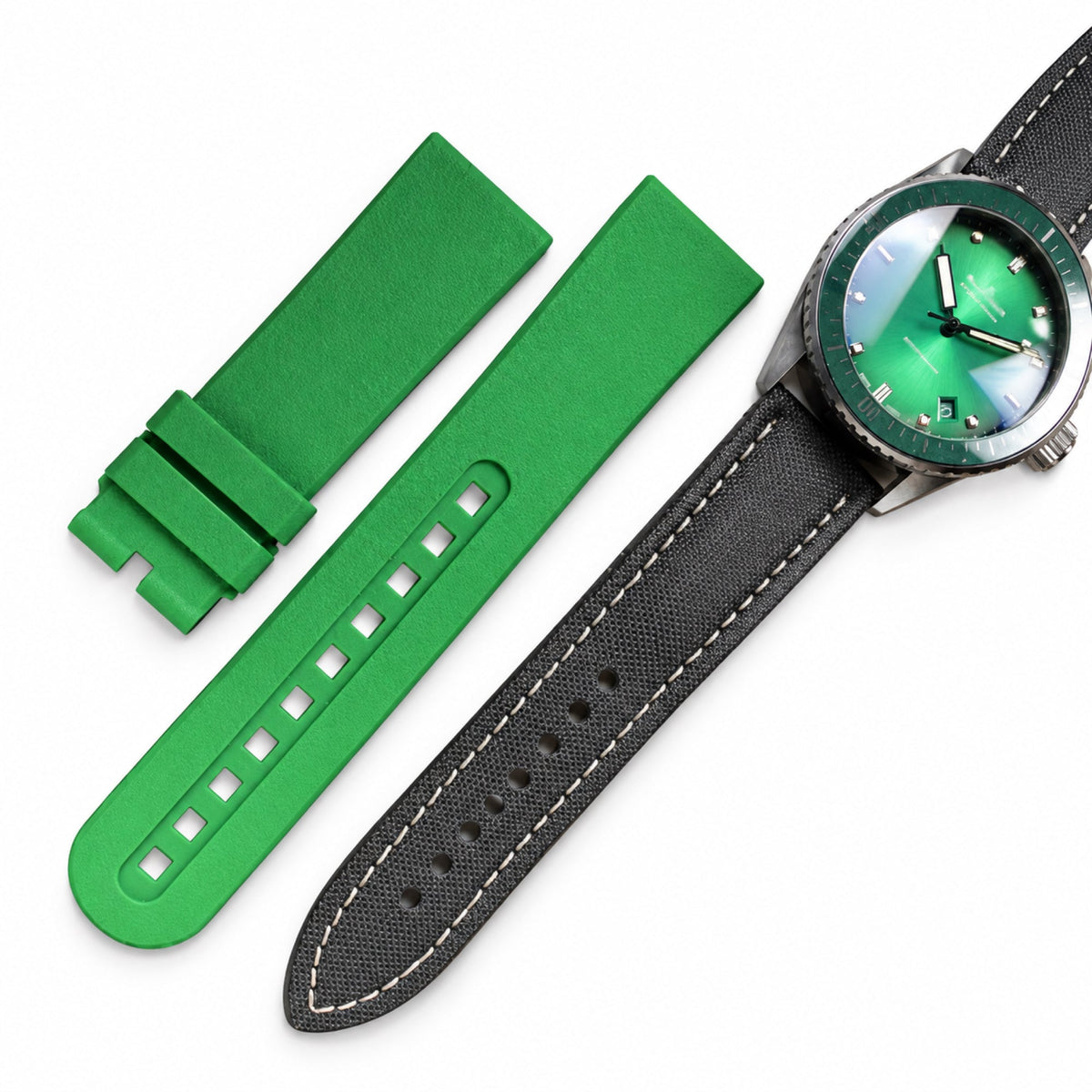 Blancpain Fifty Fathoms Bathyscaphe Green Dial Date Steel Dive Watch