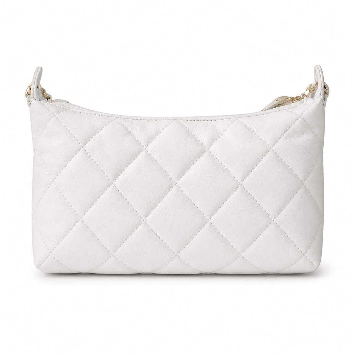 Chanel White Quilted Chain Shoulder Bag