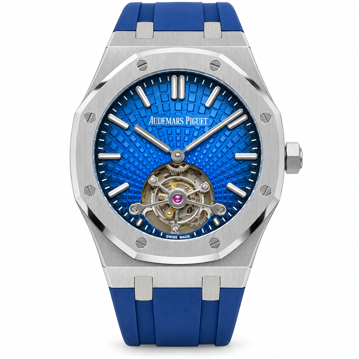 Audemars Piguet Royal Oak Tourbillon Steel Blue Dial Rubber