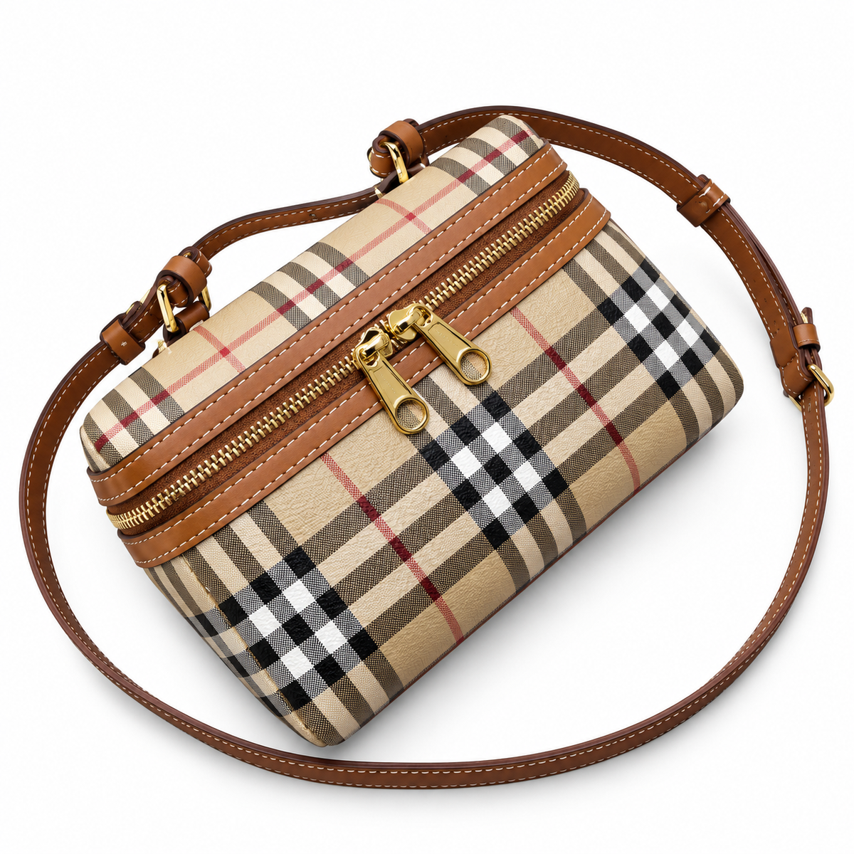 Burberry Check Zip Crossbody Bag