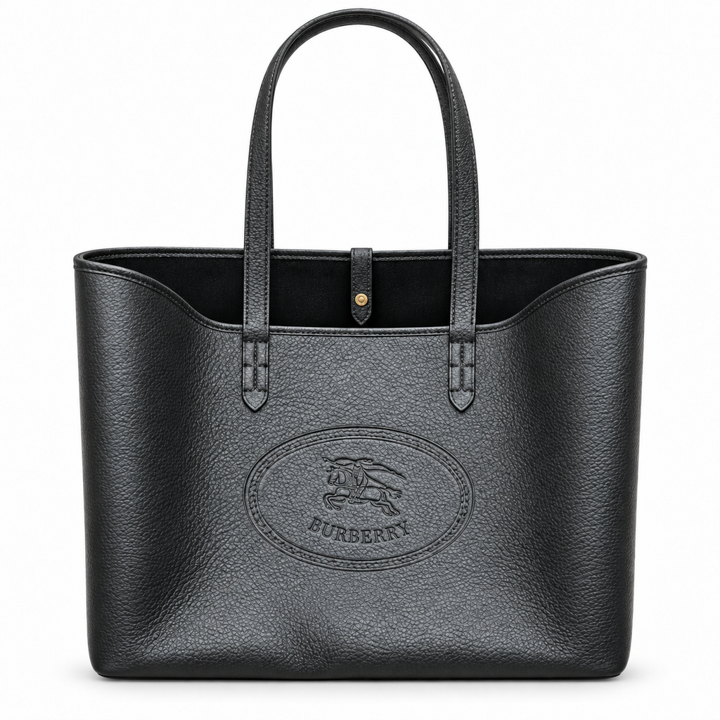 Burberry Textured Knight Logo Tote