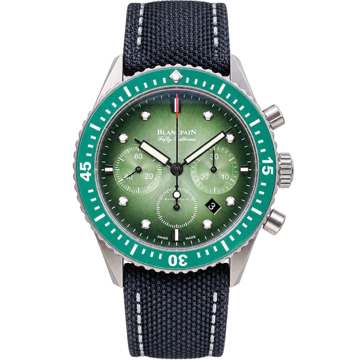 Blancpain Fifty Fathoms Bathyscaphe Chronograph – Green Dial Steel Case Swiss Automatic